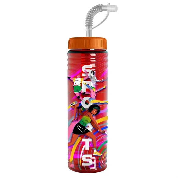 New Slim Cylinder Design 24 oz. Transparent Sport bottles with Straw... from ASI 40480 Koozie Group