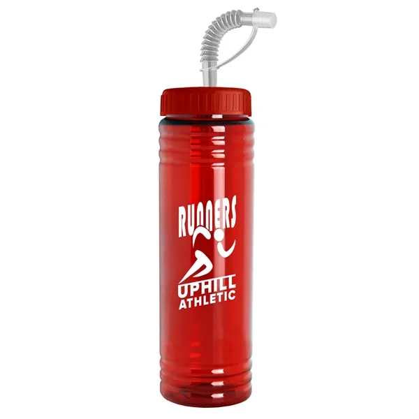 New Slim Cylinder Design 24 oz. Transparent Sport bottles with Straw... from ASI 40480 Koozie Group