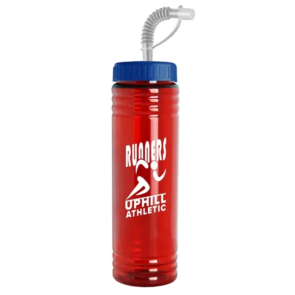 New Slim Cylinder Design 24 oz. Transparent Sport bottles with Straw... from ASI 40480 Koozie Group