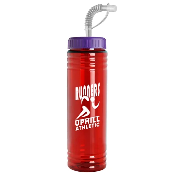 New Slim Cylinder Design 24 oz. Transparent Sport bottles with Straw... from ASI 40480 Koozie Group