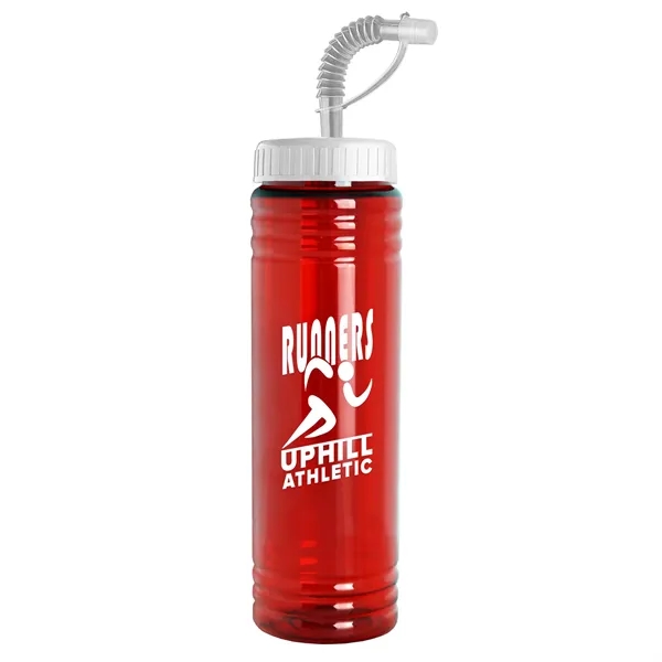 New Slim Cylinder Design 24 oz. Transparent Sport bottles with Straw... from ASI 40480 Koozie Group