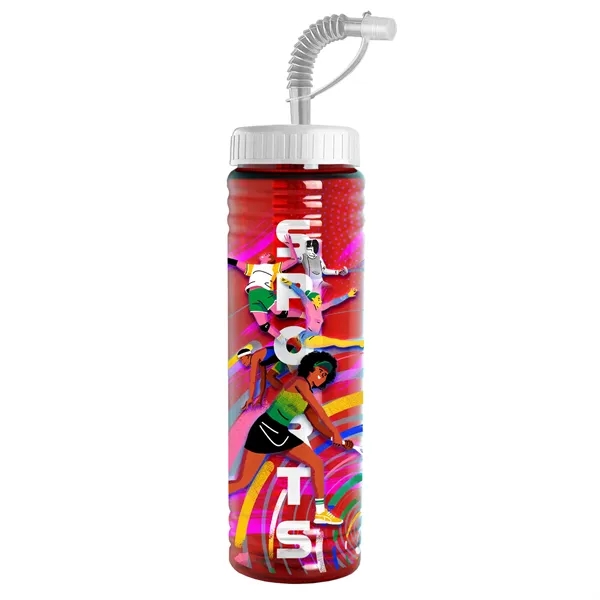 New Slim Cylinder Design 24 oz. Transparent Sport bottles with Straw... from ASI 40480 Koozie Group