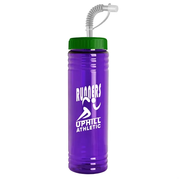New Slim Cylinder Design 24 oz. Transparent Sport bottles with Straw... from ASI 40480 Koozie Group