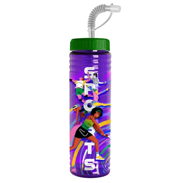 New Slim Cylinder Design 24 oz. Transparent Sport bottles with Straw... from ASI 40480 Koozie Group