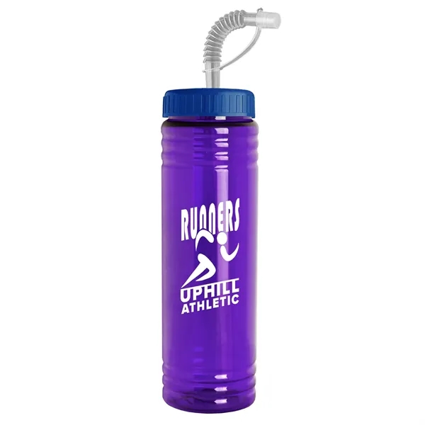 New Slim Cylinder Design 24 oz. Transparent Sport bottles with Straw... from ASI 40480 Koozie Group