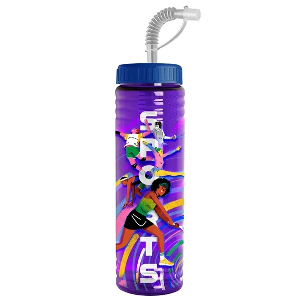 New Slim Cylinder Design 24 oz. Transparent Sport bottles with Straw... from ASI 40480 Koozie Group