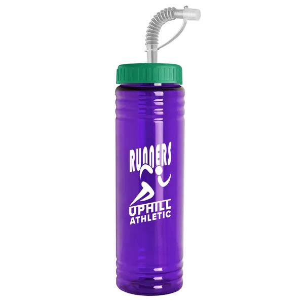 New Slim Cylinder Design 24 oz. Transparent Sport bottles with Straw... from ASI 40480 Koozie Group