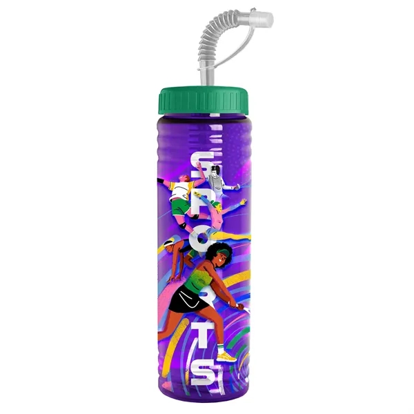 New Slim Cylinder Design 24 oz. Transparent Sport bottles with Straw... from ASI 40480 Koozie Group
