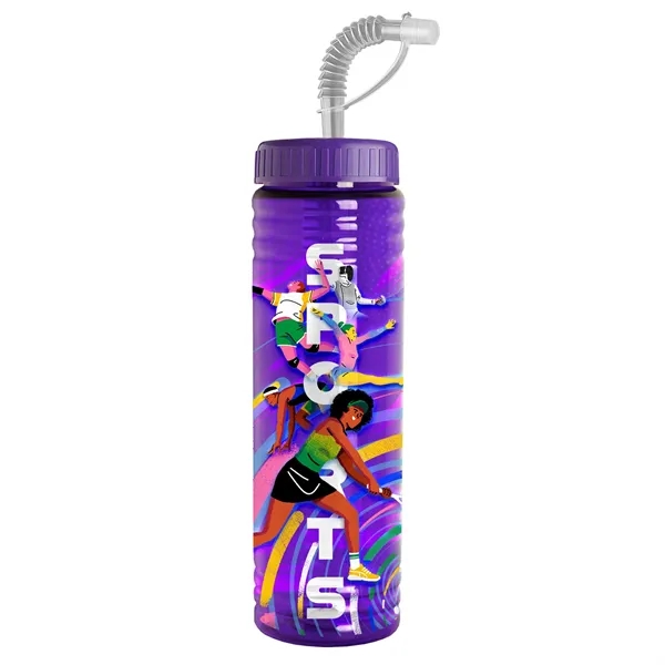 New Slim Cylinder Design 24 oz. Transparent Sport bottles with Straw... from ASI 40480 Koozie Group