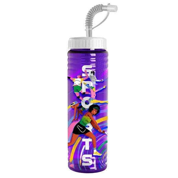 New Slim Cylinder Design 24 oz. Transparent Sport bottles with Straw... from ASI 40480 Koozie Group