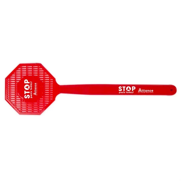 Shaped fly swatter, 16", molded in flexible polyethylene for increased durability.... from ASI 40480 Koozie Group