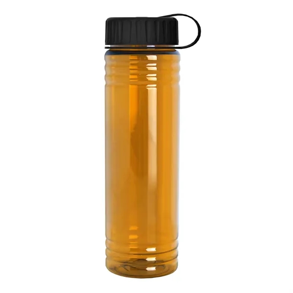 New Slim Cylinder Design 24 oz. Transparent Sport Bottles with Tethered... from ASI 40480 Koozie Group