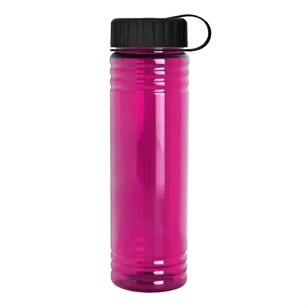 New Slim Cylinder Design 24 oz. Transparent Sport Bottles with Tethered... from ASI 40480 Koozie Group