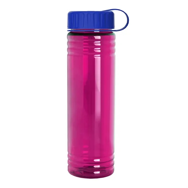 New Slim Cylinder Design 24 oz. Transparent Sport Bottles with Tethered... from ASI 40480 Koozie Group