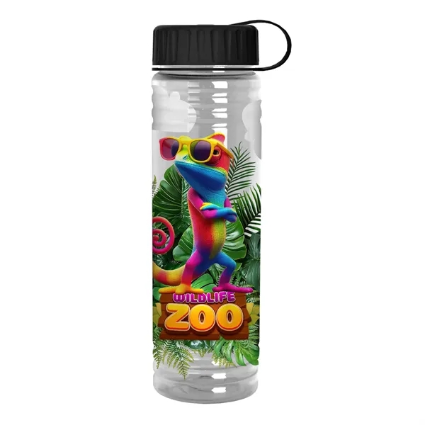 New Slim Cylinder Design 24 oz. Transparent Sport Bottles with Tethered... from ASI 40480 Koozie Group
