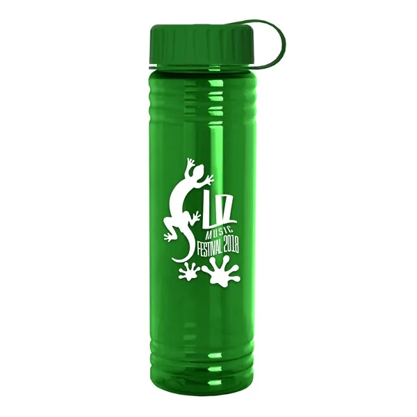 New Slim Cylinder Design 24 oz. Transparent Sport Bottles with Tethered... from ASI 40480 Koozie Group