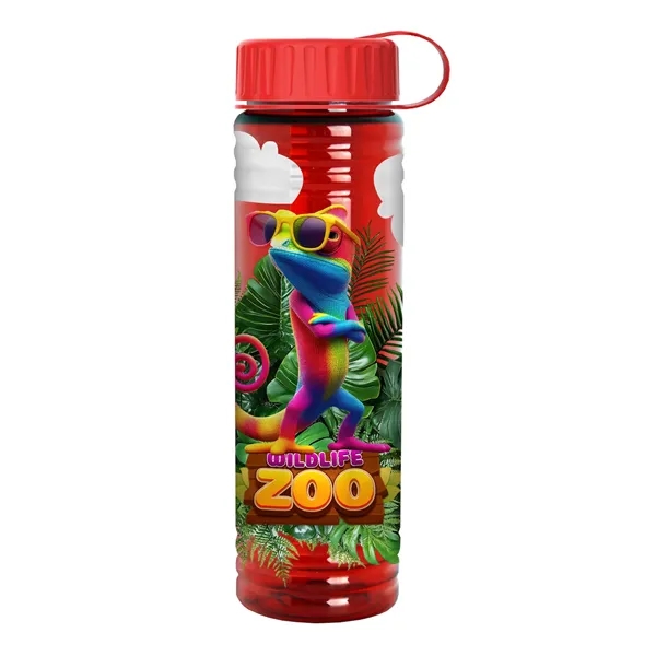 New Slim Cylinder Design 24 oz. Transparent Sport Bottles with Tethered... from ASI 40480 Koozie Group