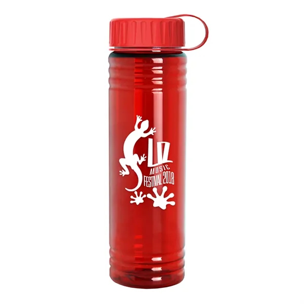 New Slim Cylinder Design 24 oz. Transparent Sport Bottles with Tethered... from ASI 40480 Koozie Group