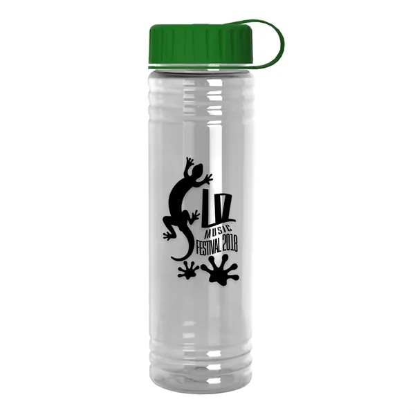 New Slim Cylinder Design 24 oz. Transparent Sport Bottles with Tethered... from ASI 40480 Koozie Group