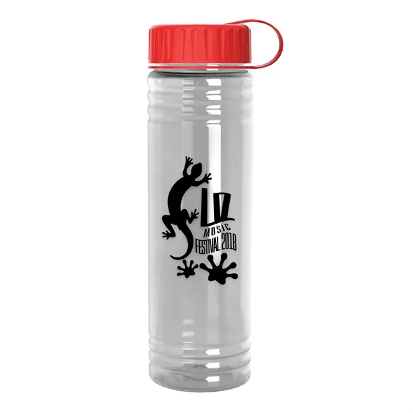 New Slim Cylinder Design 24 oz. Transparent Sport Bottles with Tethered... from ASI 40480 Koozie Group