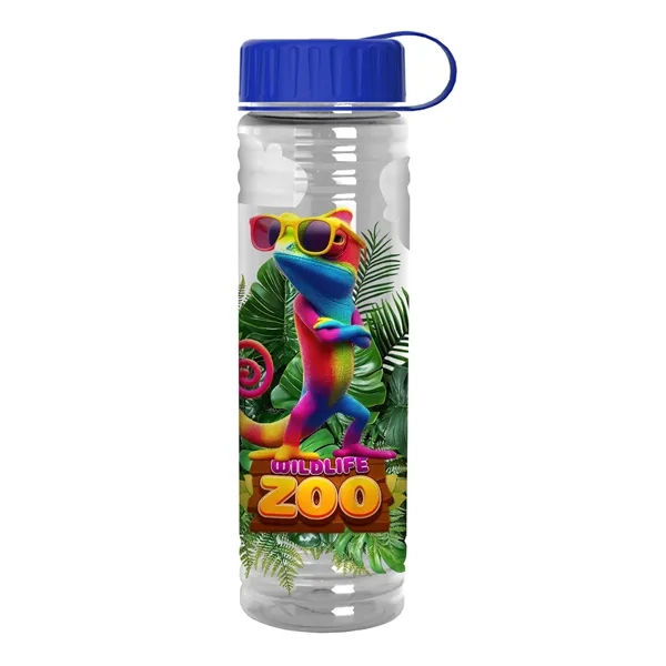 New Slim Cylinder Design 24 oz. Transparent Sport Bottles with Tethered... from ASI 40480 Koozie Group