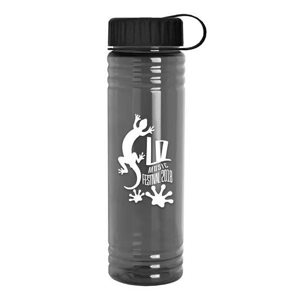 New Slim Cylinder Design 24 oz. Transparent Sport Bottles with Tethered... from ASI 40480 Koozie Group