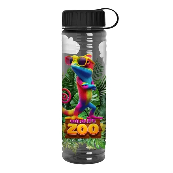 New Slim Cylinder Design 24 oz. Transparent Sport Bottles with Tethered... from ASI 40480 Koozie Group