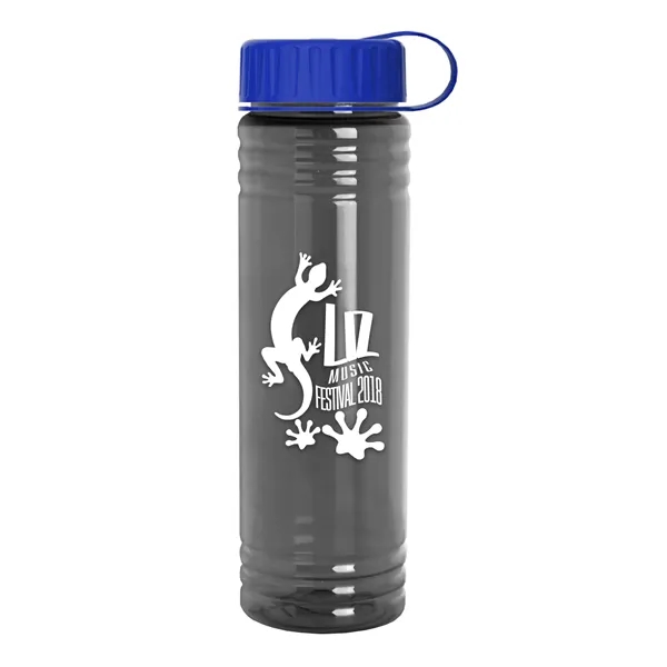New Slim Cylinder Design 24 oz. Transparent Sport Bottles with Tethered... from ASI 40480 Koozie Group
