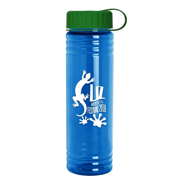 New Slim Cylinder Design 24 oz. Transparent Sport Bottles with Tethered... from ASI 40480 Koozie Group