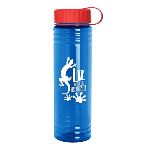 New Slim Cylinder Design 24 oz. Transparent Sport Bottles with Tethered... from ASI 40480 Koozie Group