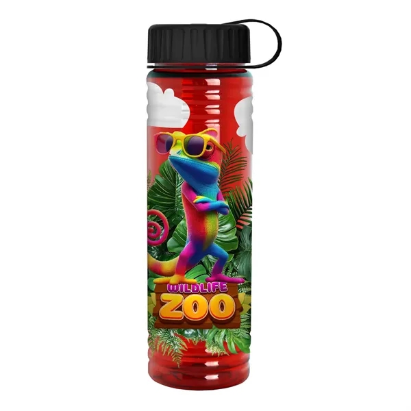 New Slim Cylinder Design 24 oz. Transparent Sport Bottles with Tethered... from ASI 40480 Koozie Group