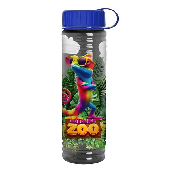 New Slim Cylinder Design 24 oz. Transparent Sport Bottles with Tethered... from ASI 40480 Koozie Group