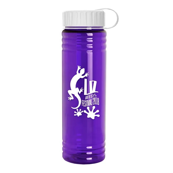 New Slim Cylinder Design 24 oz. Transparent Sport Bottles with Tethered... from ASI 40480 Koozie Group