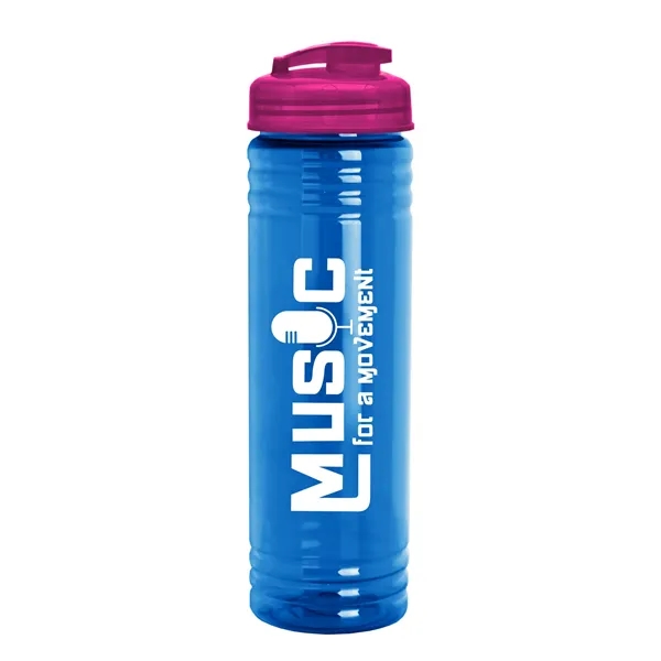 Slim Cylinder Design 24 oz Transparent Sport Bottles with Flip Top... from ASI 40480 Koozie Group
