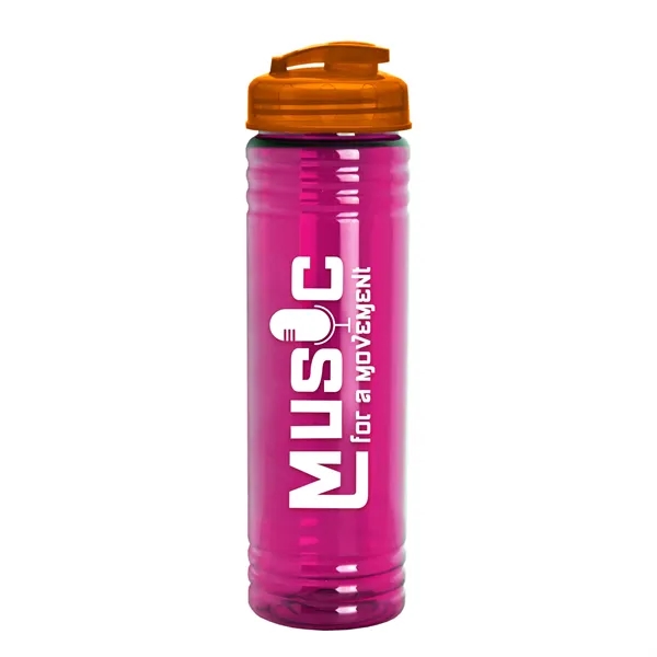 Slim Cylinder Design 24 oz Transparent Sport Bottles with Flip Top... from ASI 40480 Koozie Group