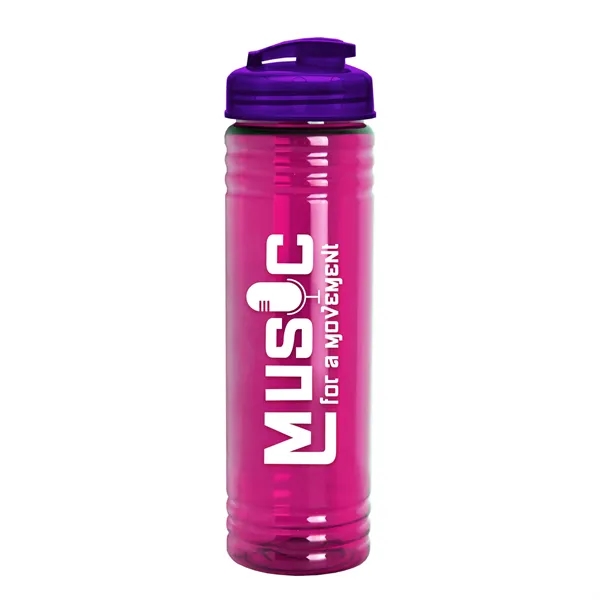 Slim Cylinder Design 24 oz Transparent Sport Bottles with Flip Top... from ASI 40480 Koozie Group