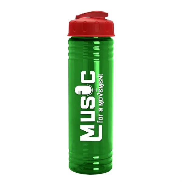 Slim Cylinder Design 24 oz Transparent Sport Bottles with Flip Top... from ASI 40480 Koozie Group