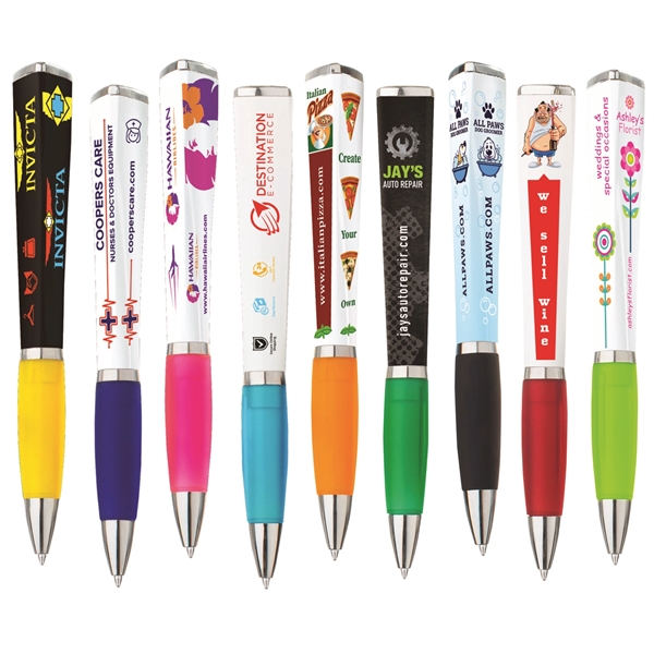 Twist-action Adpen with a triangular shaped barrel for plenty of advertising... from ASI 90859 Tempo Industries Inc / Tempo Tempoline