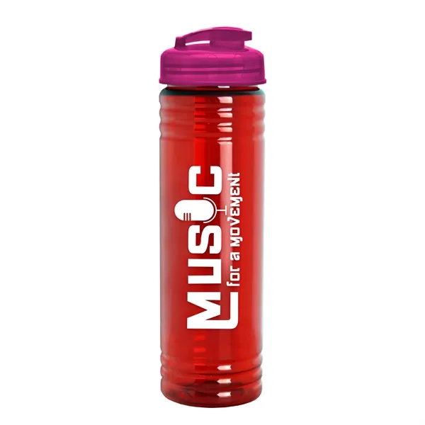 Slim Cylinder Design 24 oz Transparent Sport Bottles with Flip Top... from ASI 40480 Koozie Group
