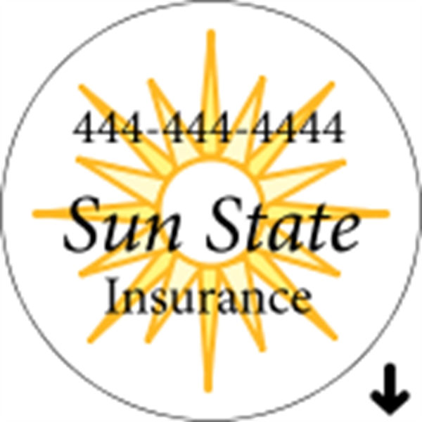 2" circle shaped roll labels with a one color imprint.... from ASI 89910 Stouse, LLC