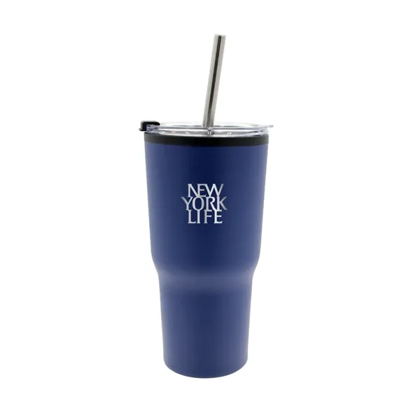 20 oz. Ares Recycled Tumbler with Stainless Straw Lid, Stand... from ASI 30270 Aakron Line