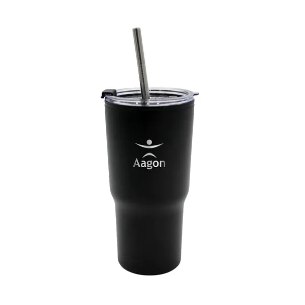 20 oz. Ares Recycled Tumbler with Stainless Straw Lid, Stand... from ASI 30270 Aakron Line