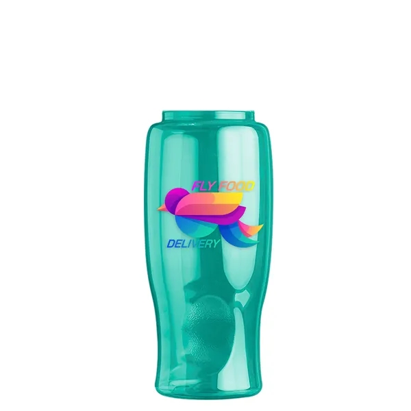 Poly-Pure - 27 Oz. Transparent Bottle With Oval Crest Lid... from ASI 40480 Koozie Group