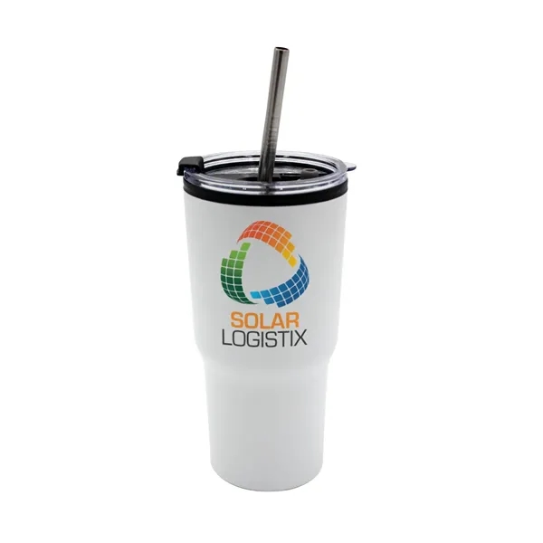 20 oz. Ares Recycled Tumbler with Stainless Straw Lid, Full... from ASI 30270 Aakron Line