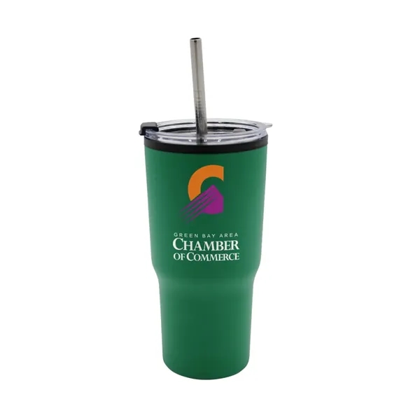 20 oz. Ares Recycled Tumbler with Stainless Straw Lid, Full... from ASI 30270 Aakron Line