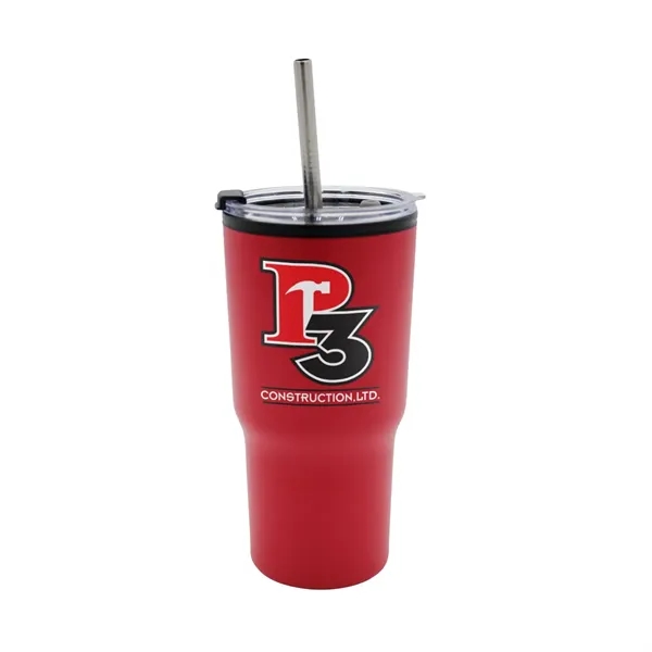 20 oz. Ares Recycled Tumbler with Stainless Straw Lid, Full... from ASI 30270 Aakron Line