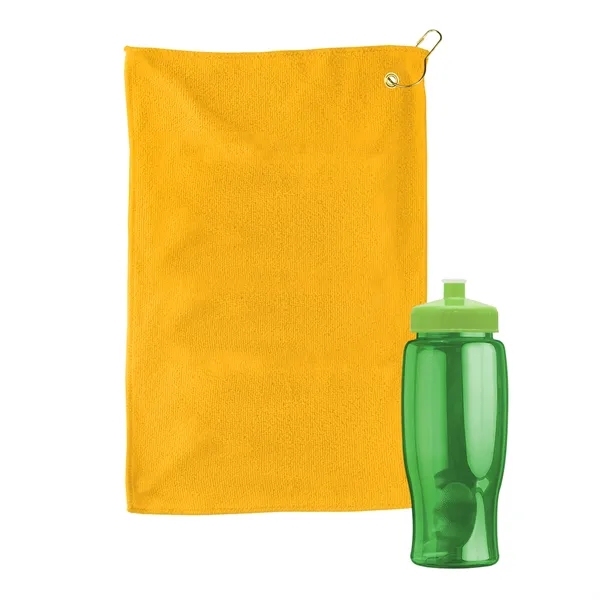 27 oz. Poly-pure transparent bottle with microfiber golf towel. Towel is... from ASI 40480 Koozie Group