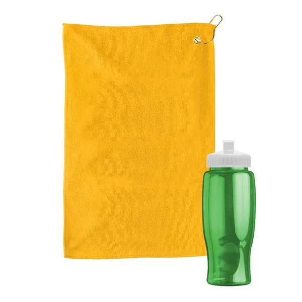 27 oz. Poly-pure transparent bottle with microfiber golf towel. Towel is... from ASI 40480 Koozie Group