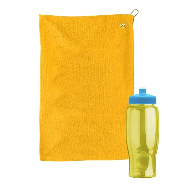 27 oz. Poly-pure transparent bottle with microfiber golf towel. Towel is... from ASI 40480 Koozie Group