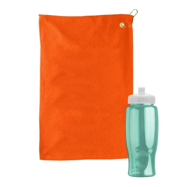 27 oz. Poly-pure transparent bottle with microfiber golf towel. Towel is... from ASI 40480 Koozie Group